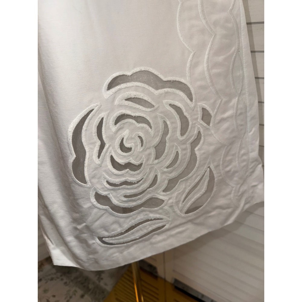 Lilly Pulitzer Dress Womens 10 White Strapless Scalloped Floral Eyelet Cutout - Picture 7 of 11